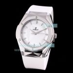 Copy Hublot Sang Bleu Stainless Steel Case White Dial with Rubber Strap 45MM